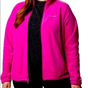 Columbia Women's Benton Springs Full Zip fleece Size 1X Hot Pink